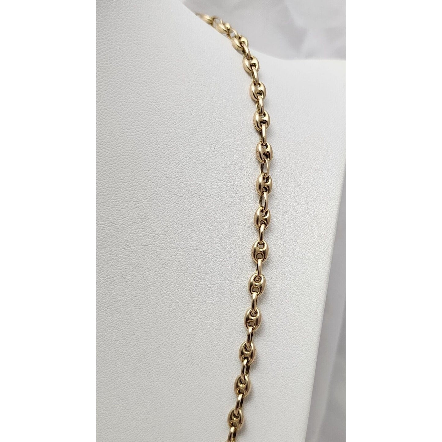 10K Yellow Gold Puffy Gucci Link Chain Necklace