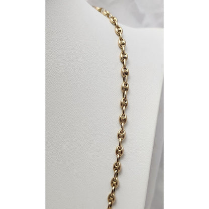 10K Yellow Gold Puffy Gucci Link Chain Necklace