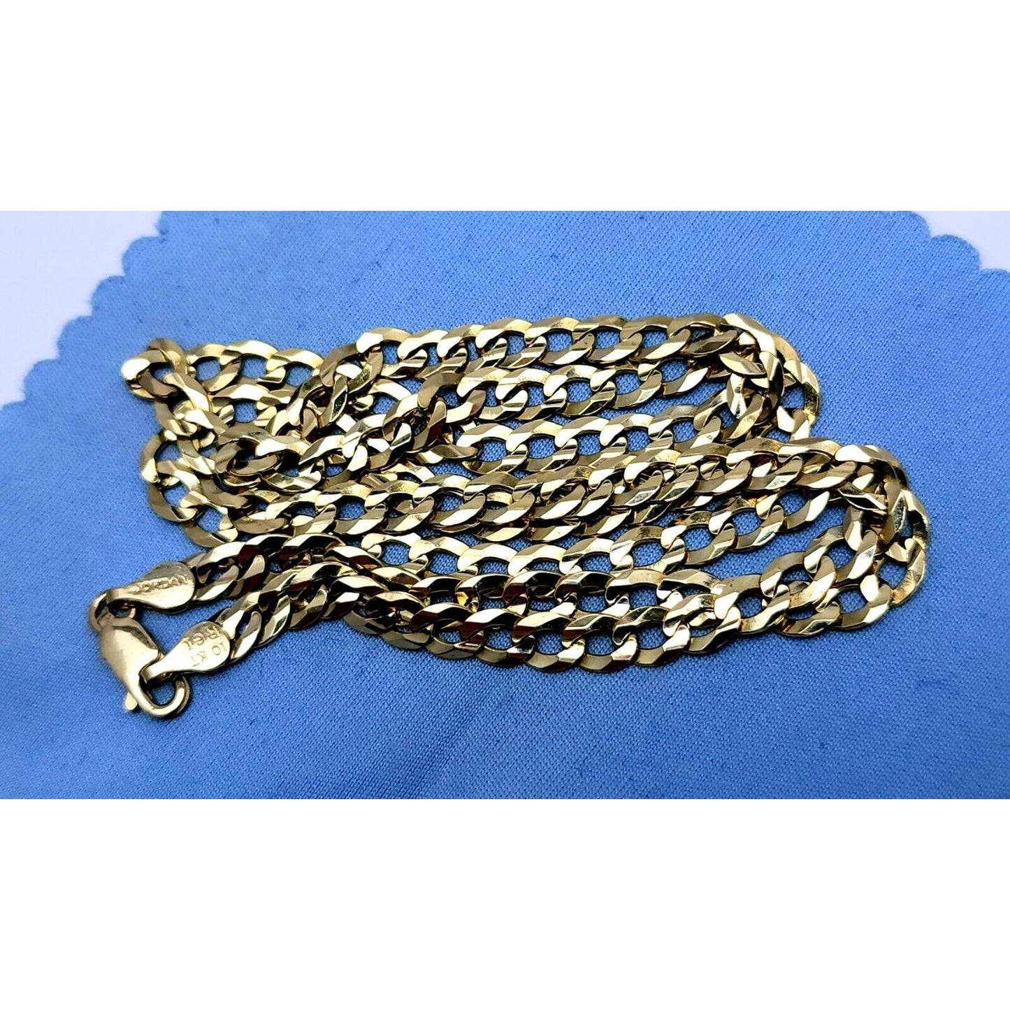 10K Yellow Gold Diamond Cut Cuban Link Chain Necklace