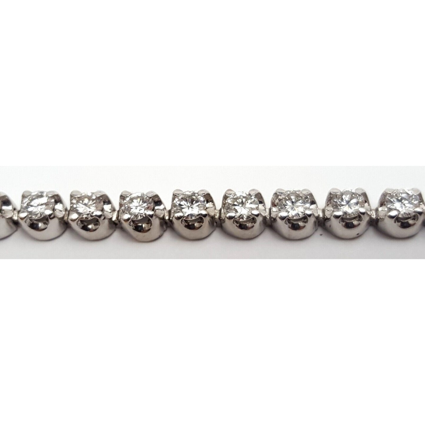 14K Solid White Gold Designer Diamond Tennis Link Bracelet