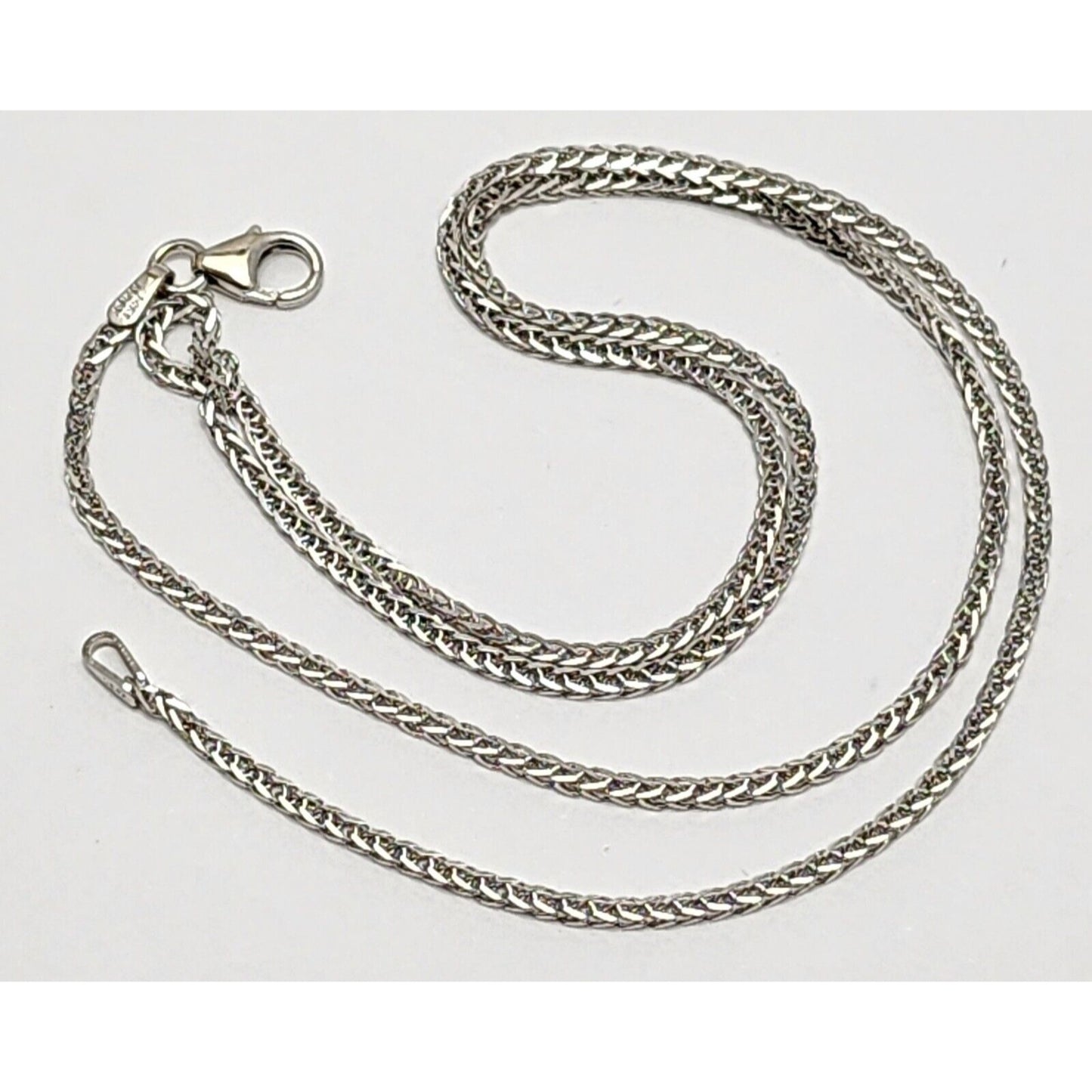 14K White Gold Franco Link Chain Necklace