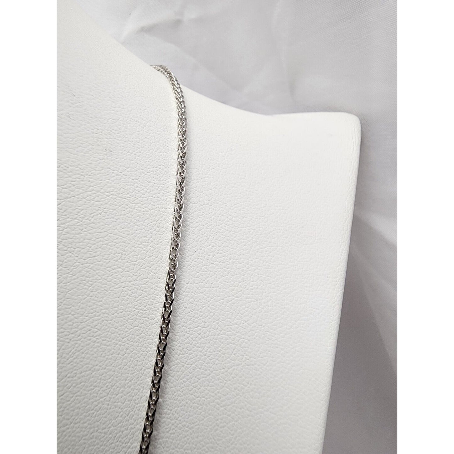 14K White Gold Franco Link Chain Necklace