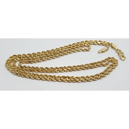 10K Yellow Gold Rope Chain Necklace