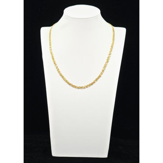 14K Yellow Gold Vermeil Mesh Twisted Braided Link Chain Necklace