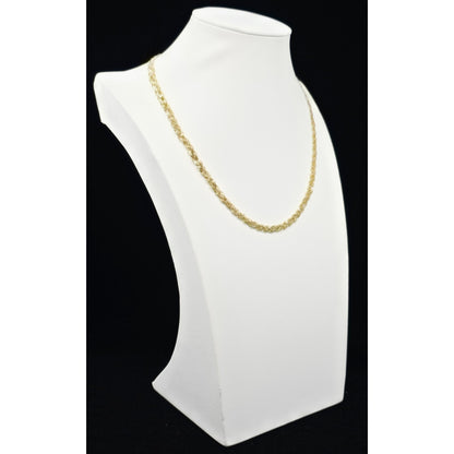 14K Yellow Gold Vermeil Mesh Twisted Braided Link Chain Necklace