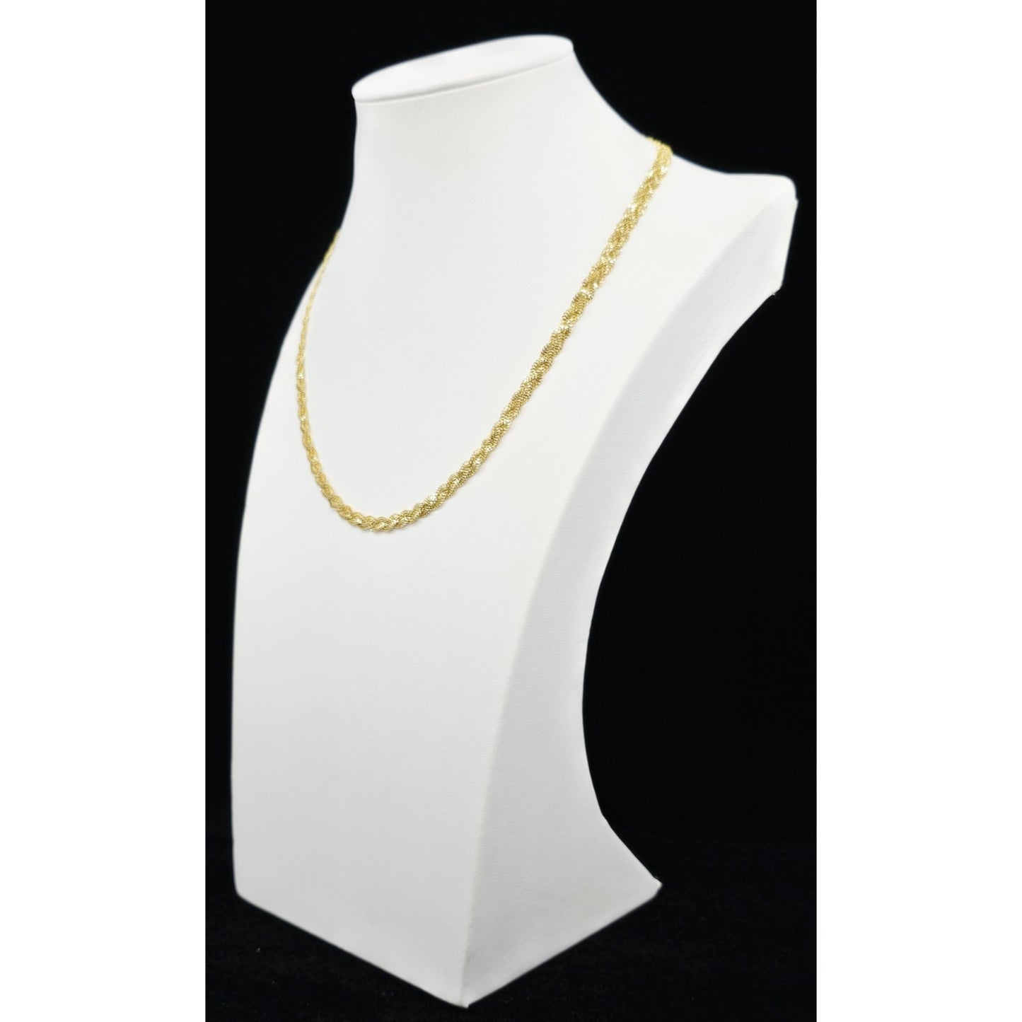14K Yellow Gold Vermeil Mesh Twisted Braided Link Chain Necklace