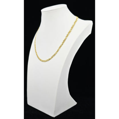 14K Yellow Gold Vermeil Mesh Twisted Braided Link Chain Necklace