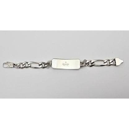 Gucci Sterling Silver 925 Signature Bee Motif and GG Link ID Bracelet