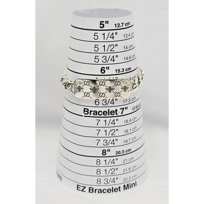 Gucci Sterling Silver 925 Signature Bee Motif and GG Link ID Bracelet