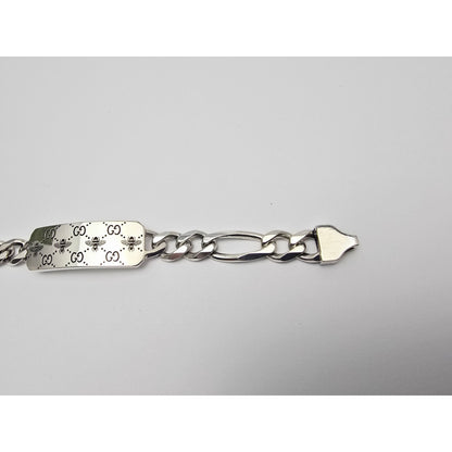 Gucci Sterling Silver 925 Signature Bee Motif and GG Link ID Bracelet