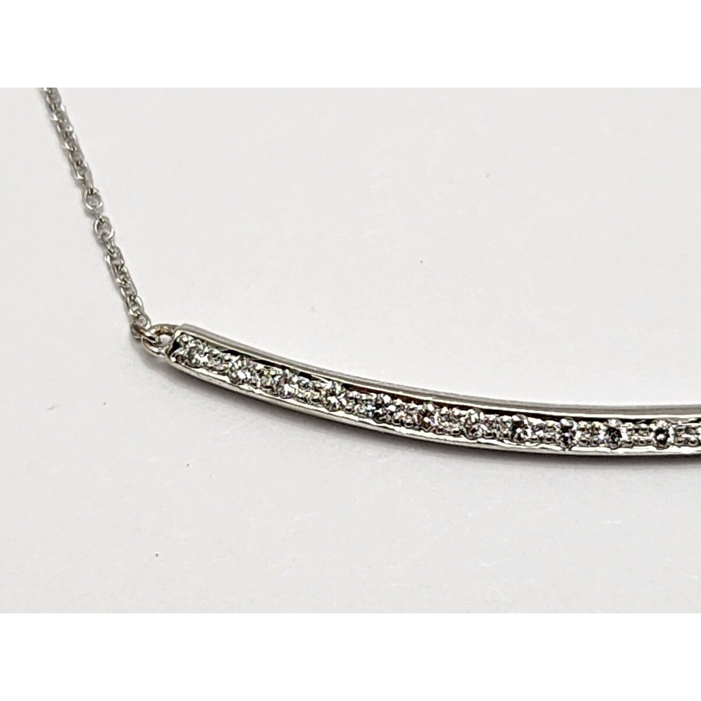 14K White Gold Diamond Link Chain Necklace