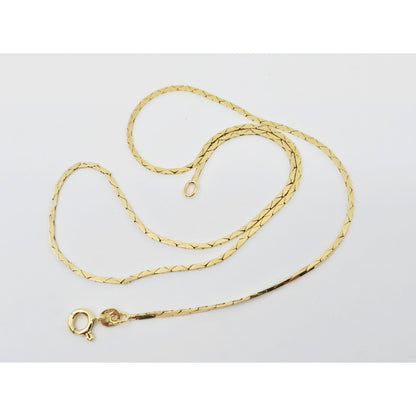 18K Yellow Gold Flat Triangle Cobra Link Chain Necklace