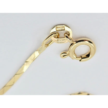 18K Yellow Gold Flat Triangle Cobra Link Chain Necklace