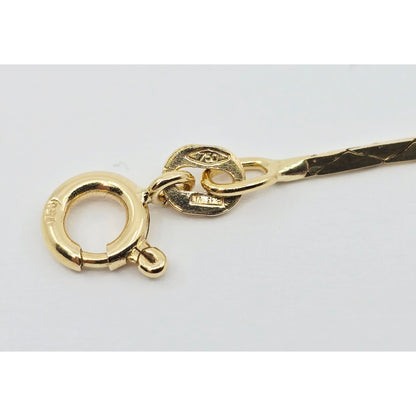 18K Yellow Gold Flat Triangle Cobra Link Chain Necklace