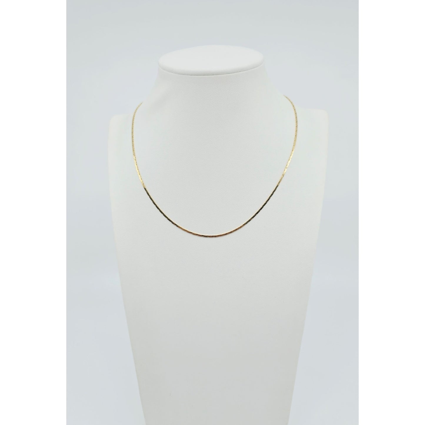 18K Yellow Gold Flat Triangle Cobra Link Chain Necklace
