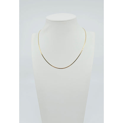 18K Yellow Gold Flat Triangle Cobra Link Chain Necklace