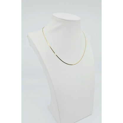 18K Yellow Gold Flat Triangle Cobra Link Chain Necklace