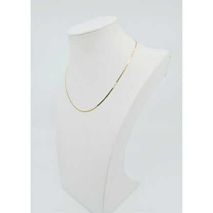 18K Yellow Gold Flat Triangle Cobra Link Chain Necklace