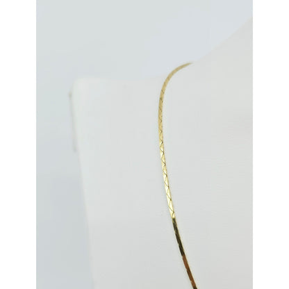 18K Yellow Gold Flat Triangle Cobra Link Chain Necklace