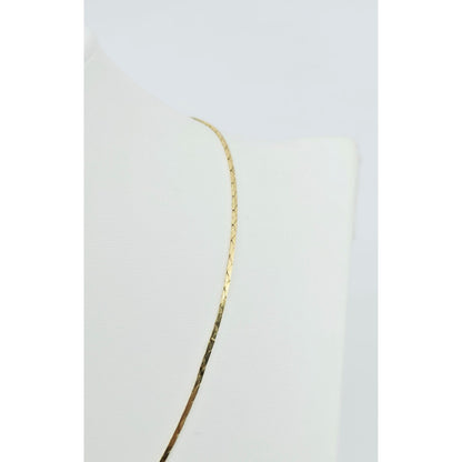 18K Yellow Gold Flat Triangle Cobra Link Chain Necklace