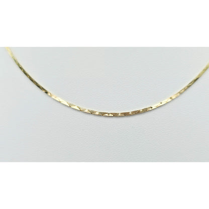 18K Yellow Gold Flat Triangle Cobra Link Chain Necklace