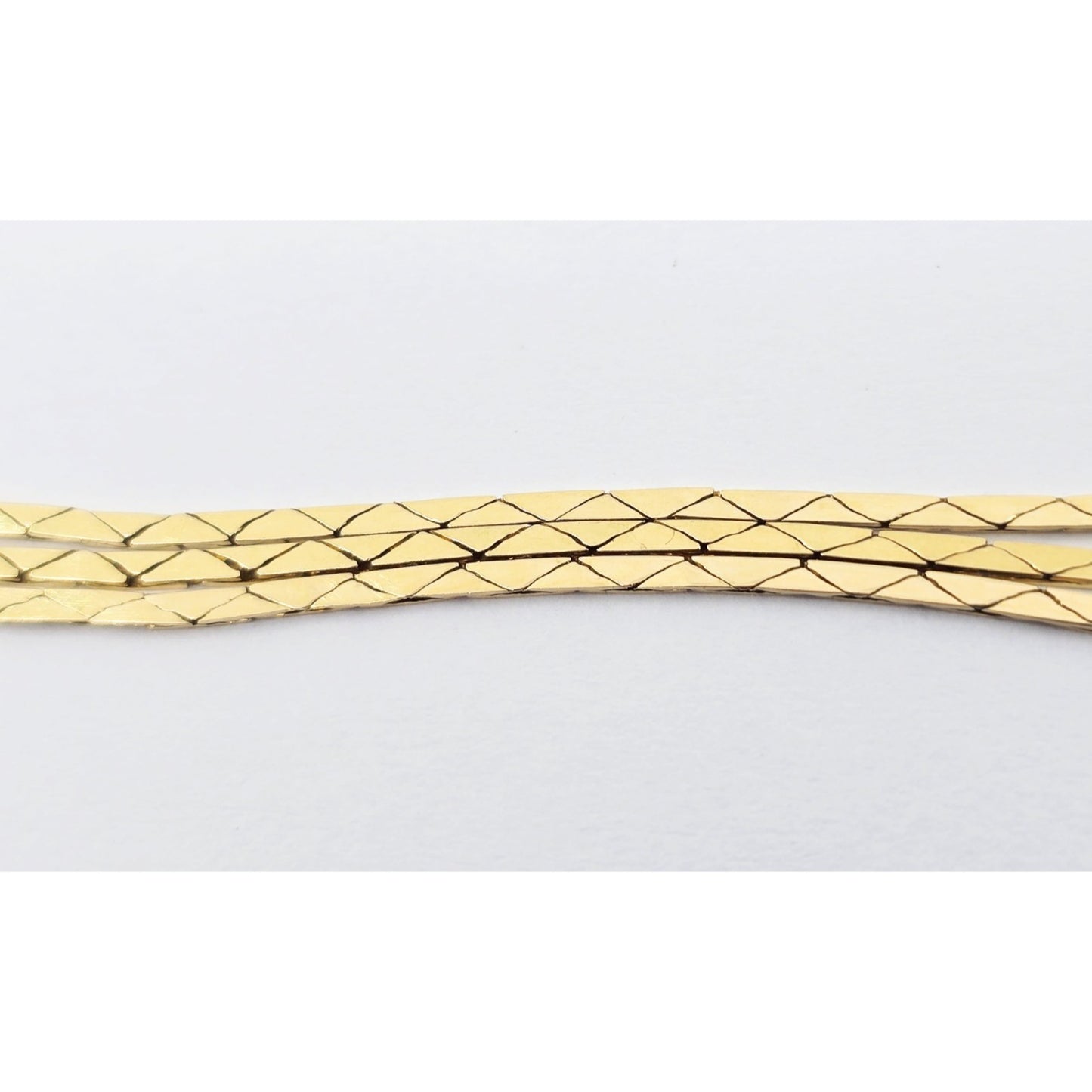 18K Yellow Gold Flat Triangle Cobra Link Chain Necklace