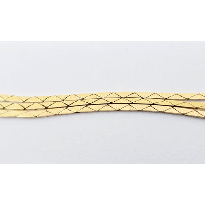 18K Yellow Gold Flat Triangle Cobra Link Chain Necklace