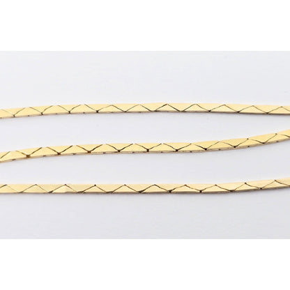 18K Yellow Gold Flat Triangle Cobra Link Chain Necklace