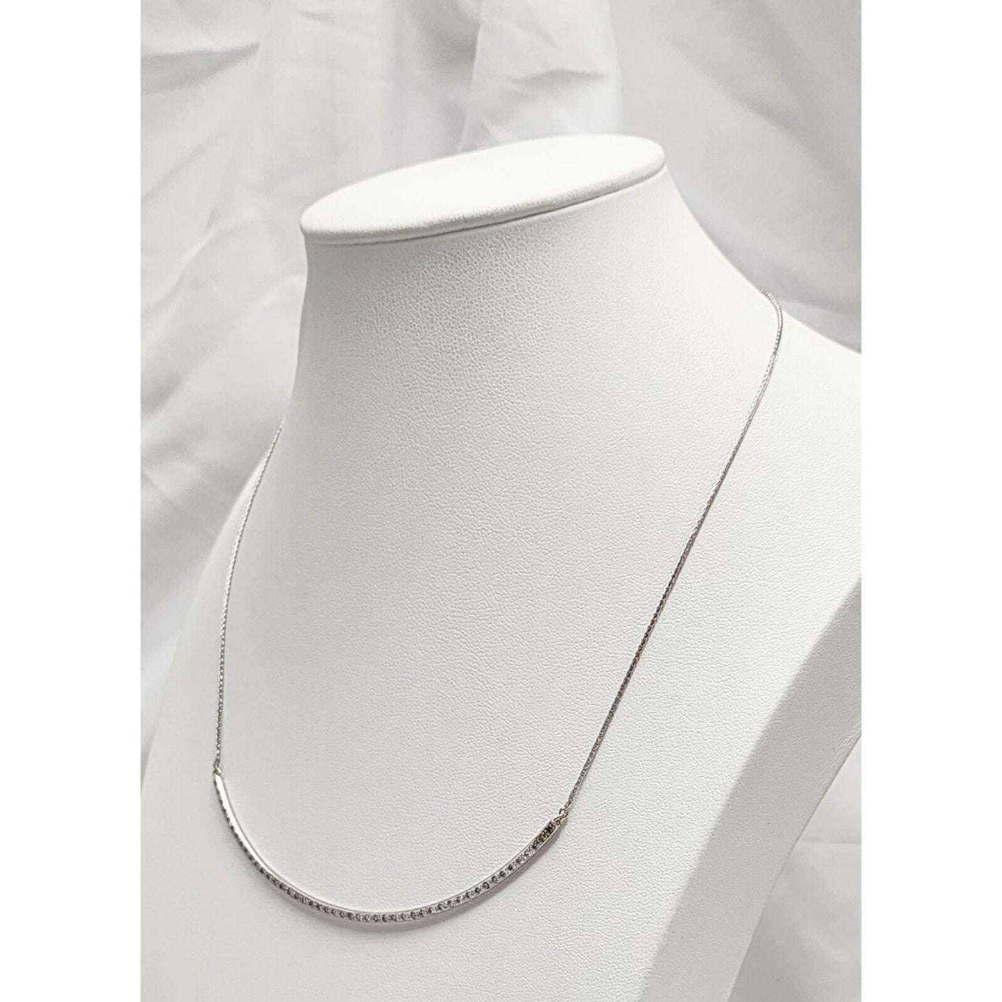 14K White Gold Diamond Snake Chain Necklace