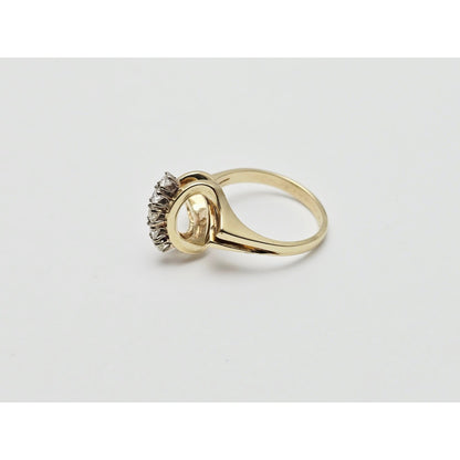 14K Yellow Gold 5 Round Diamond Ring