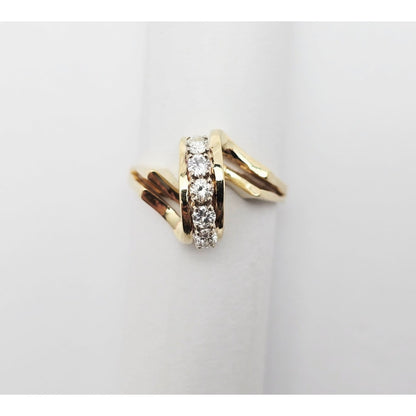 14K Yellow Gold 5 Round Diamond Ring