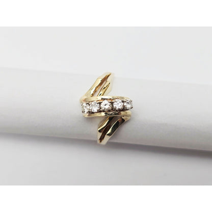 14K Yellow Gold 5 Round Diamond Ring