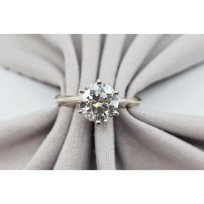 1.75ct Natural Round Cut Solitaire Diamond Engagement 14K White Gold Ring