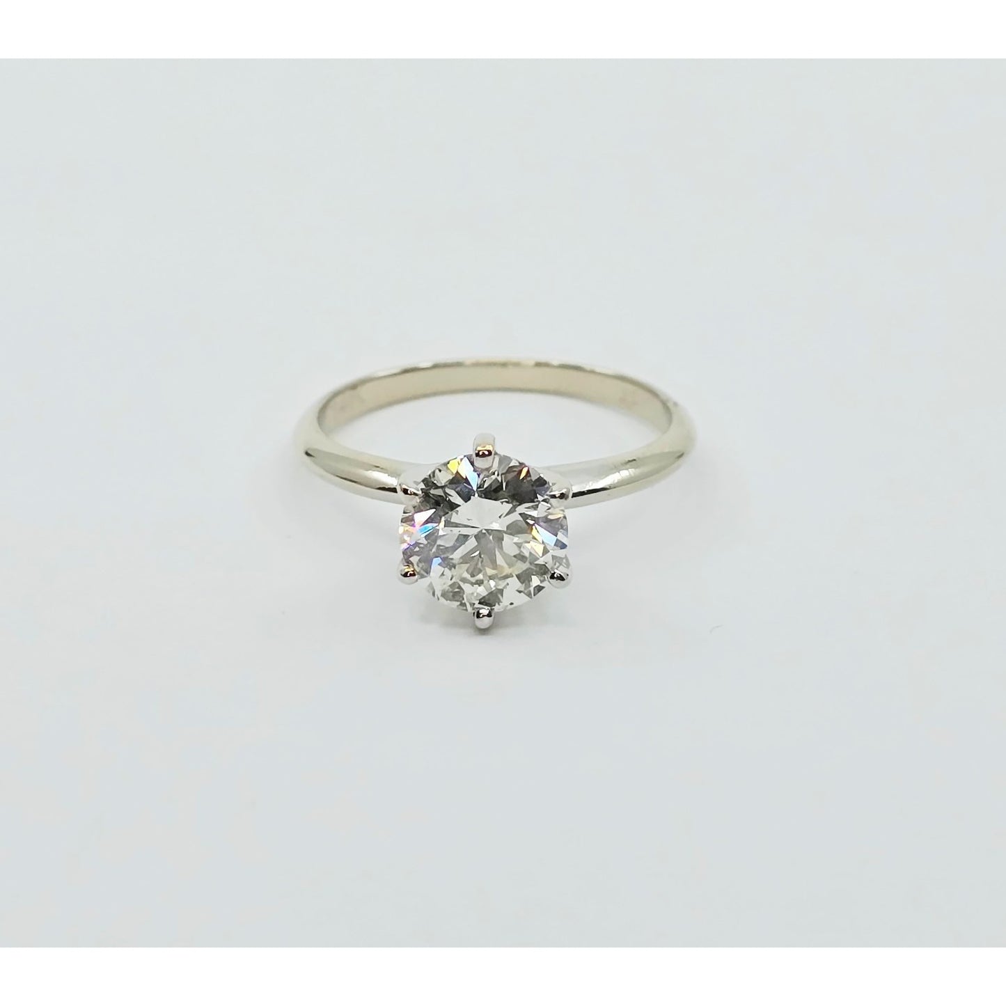 1.75ct Natural Round Cut Solitaire Diamond Engagement 14K White Gold Ring