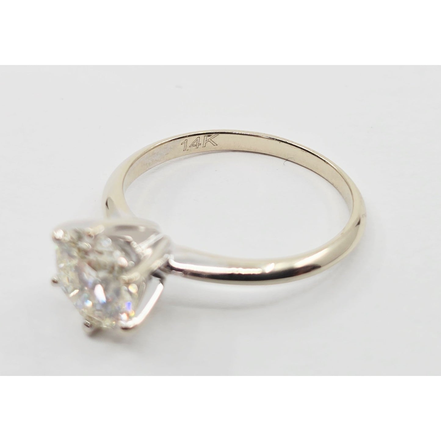 1.75ct Natural Round Cut Solitaire Diamond Engagement 14K White Gold Ring