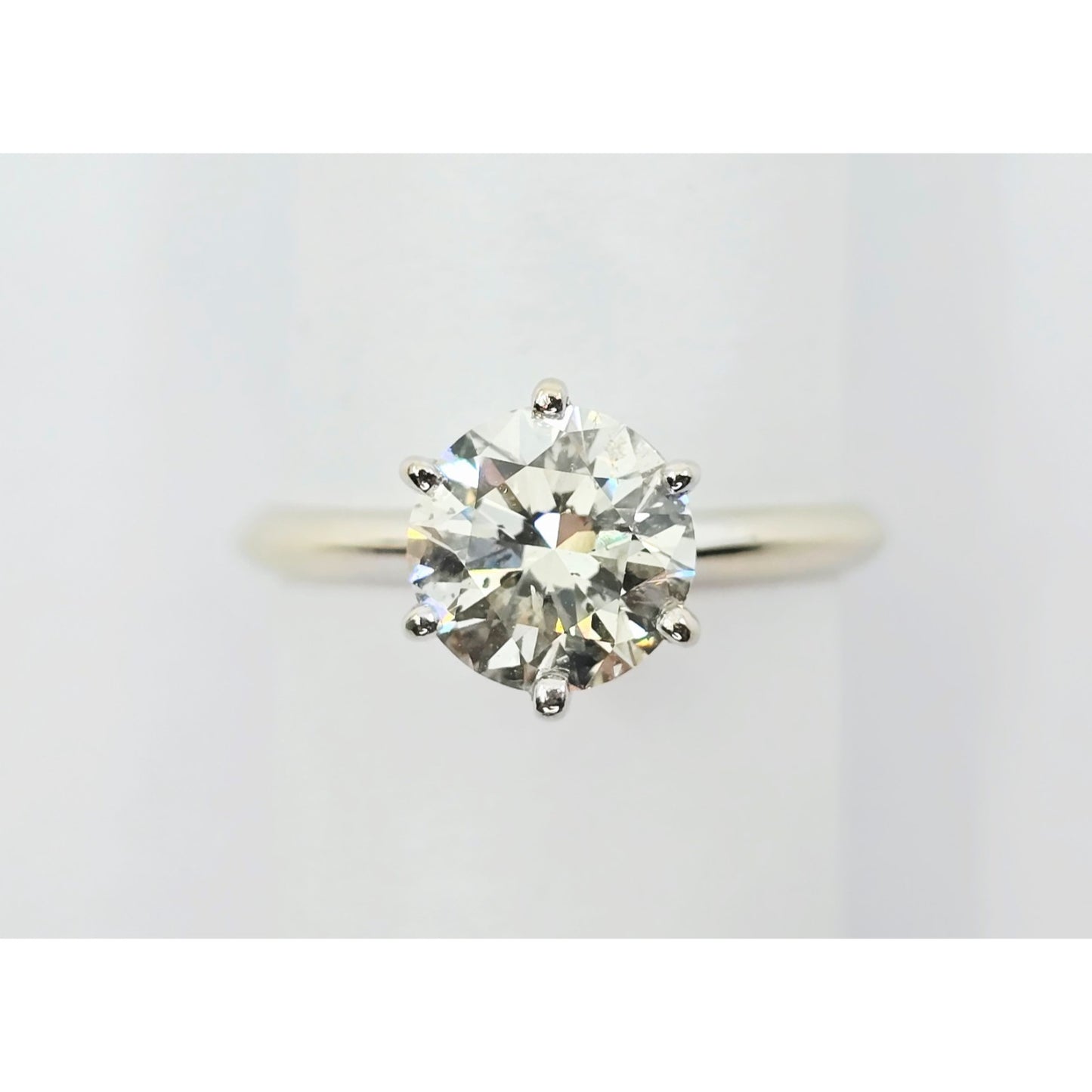 1.75ct Natural Round Cut Solitaire Diamond Engagement 14K White Gold Ring