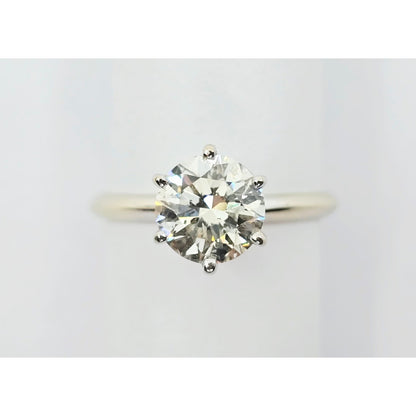 1.75ct Natural Round Cut Solitaire Diamond Engagement 14K White Gold Ring