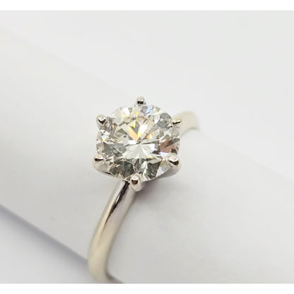 1.75ct Natural Round Cut Solitaire Diamond Engagement 14K White Gold Ring