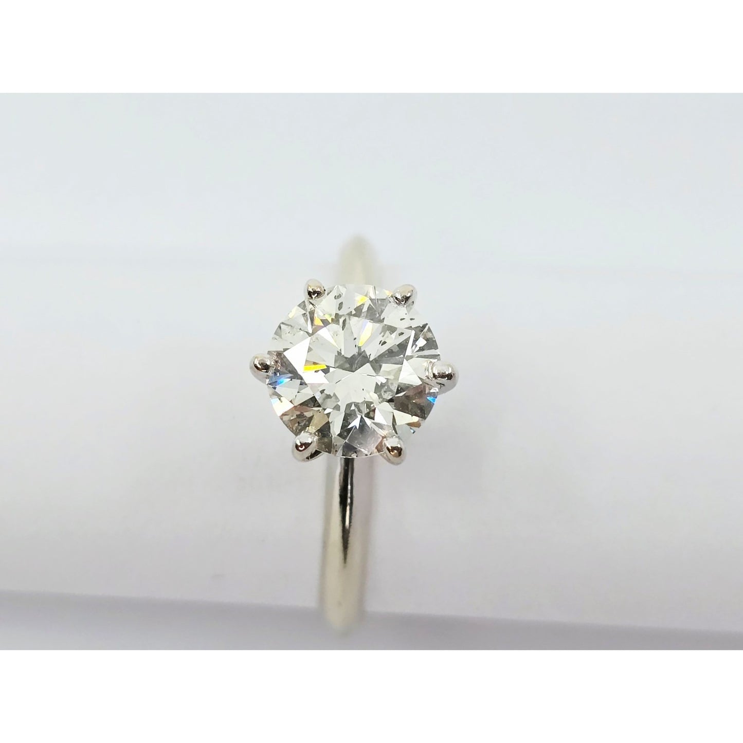 1.75ct Natural Round Cut Solitaire Diamond Engagement 14K White Gold Ring