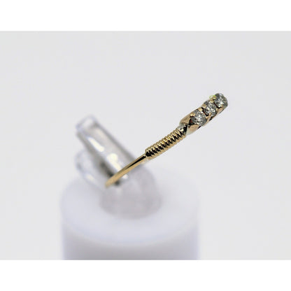 Vintage Thin 14K Yellow Gold 3 Stone Natural Diamond Ring