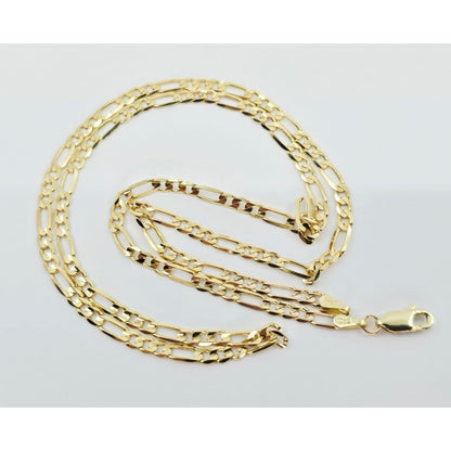 14K Yellow Gold Figaro Link Chain Necklace