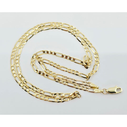 14K Yellow Gold Figaro Link Chain Necklace