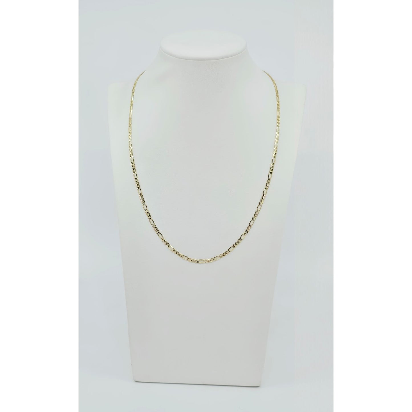 14K Yellow Gold Figaro Link Chain Necklace