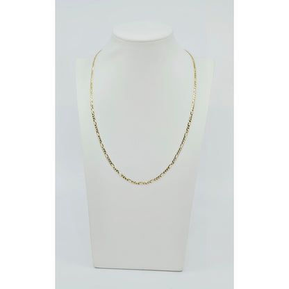14K Yellow Gold Figaro Link Chain Necklace