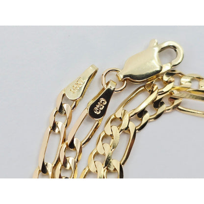 14K Yellow Gold Figaro Link Chain Necklace