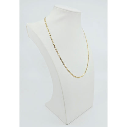 14K Yellow Gold Figaro Link Chain Necklace