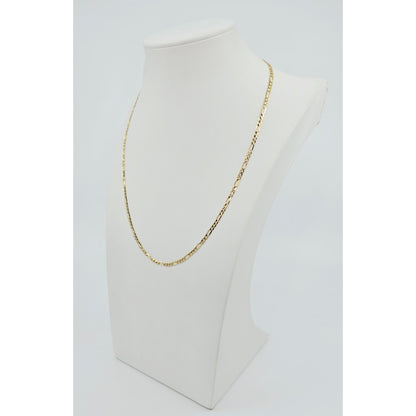 14K Yellow Gold Figaro Link Chain Necklace