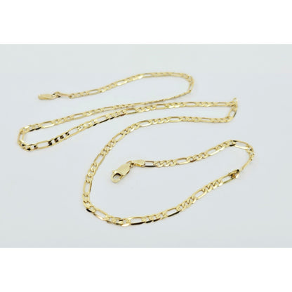 14K Yellow Gold Figaro Link Chain Necklace