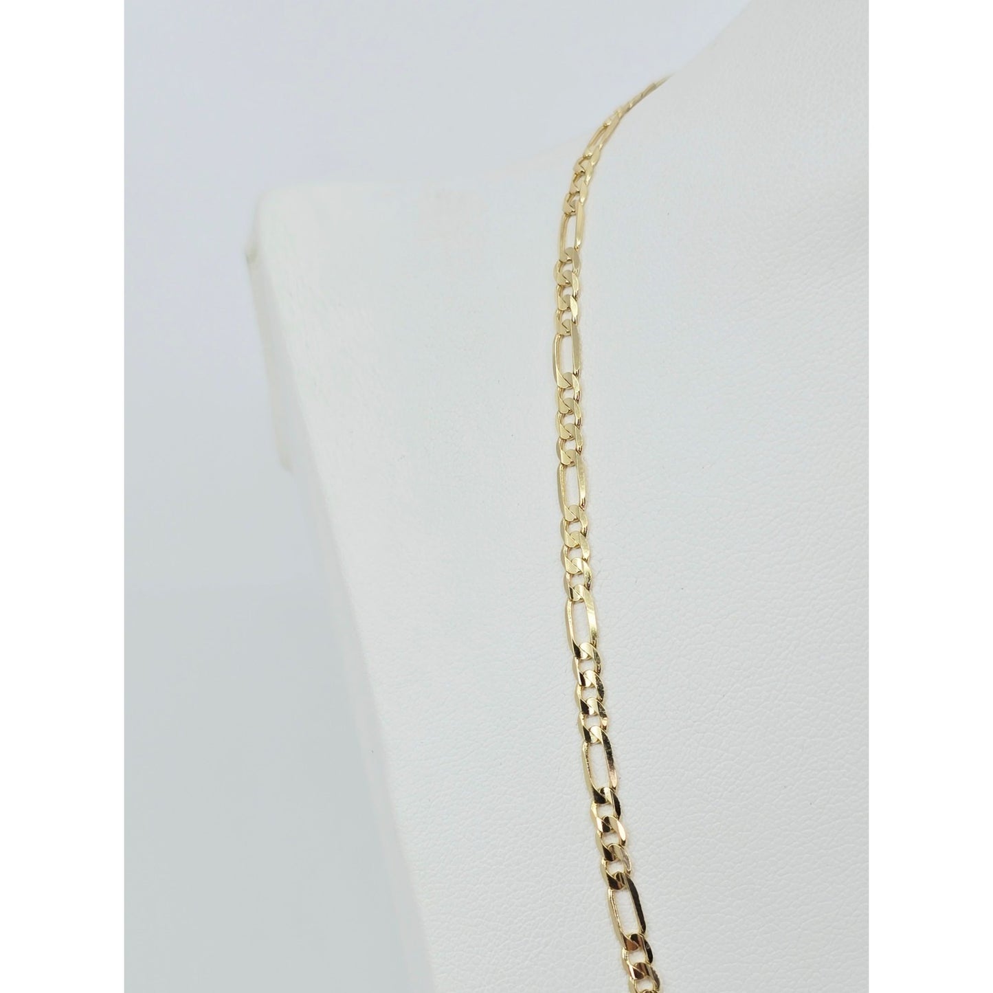 14K Yellow Gold Figaro Link Chain Necklace