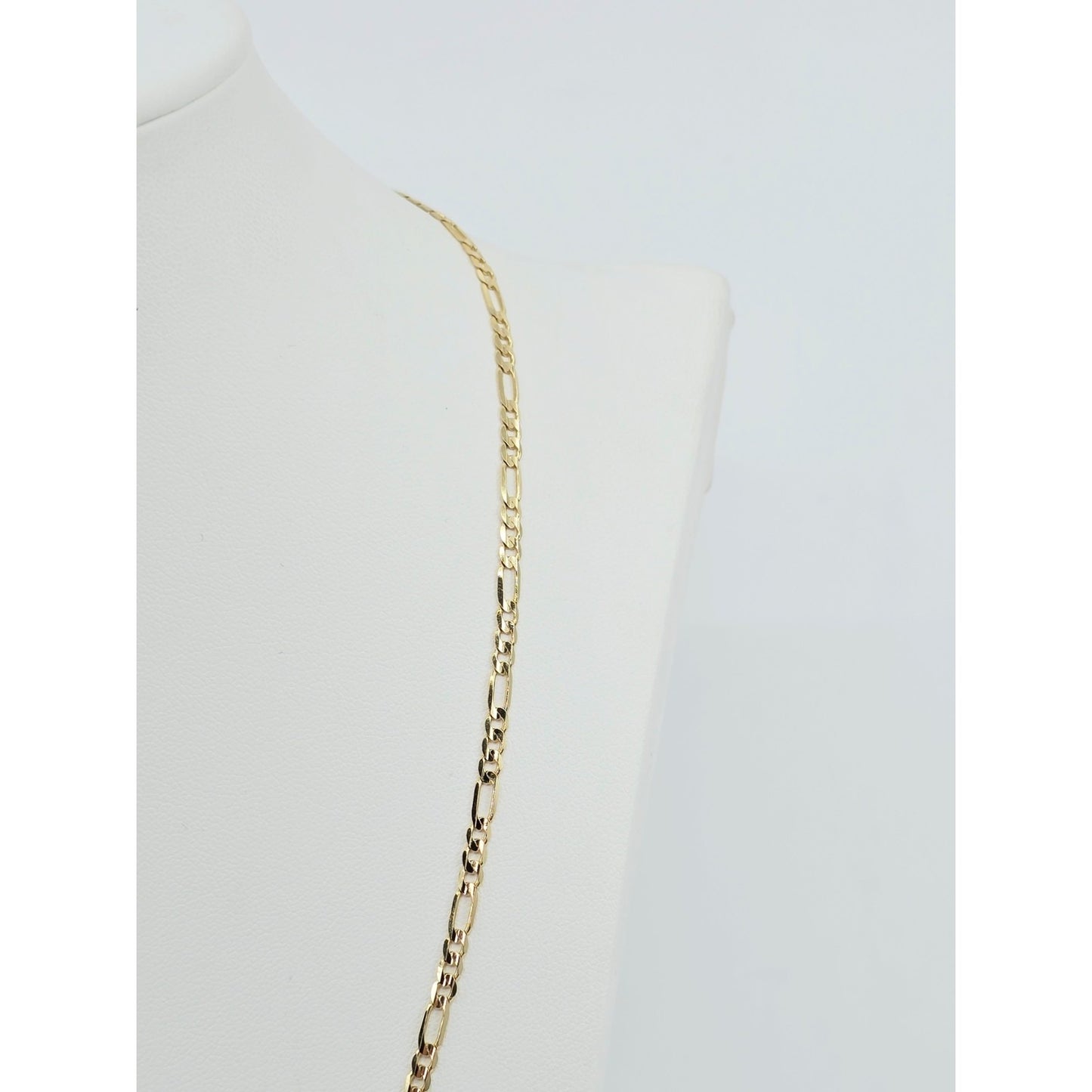 14K Yellow Gold Figaro Link Chain Necklace